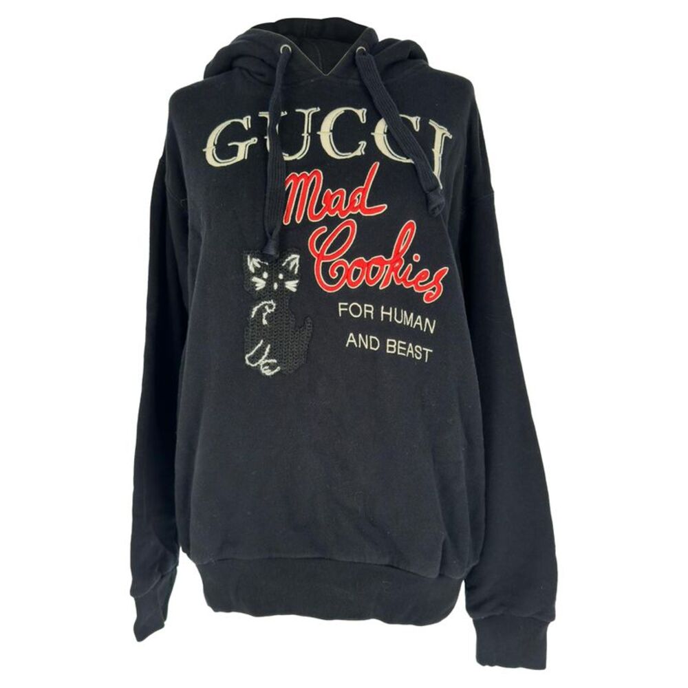 Gucci Mad Cookies Graphic Print Hoodie in Black Cotton